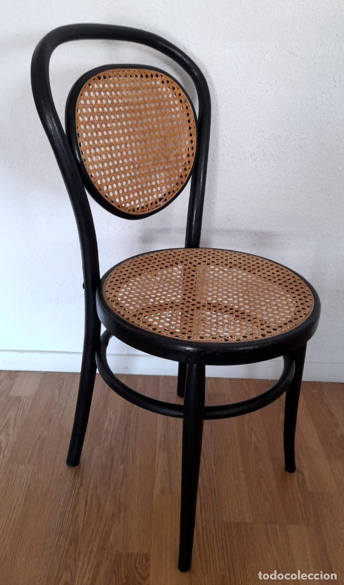 Antig&uuml;edades: Antigua Silla estilo Thonet con asiento y respaldo de rejilla de enea sin carcoma a&ntilde;os 20 30
