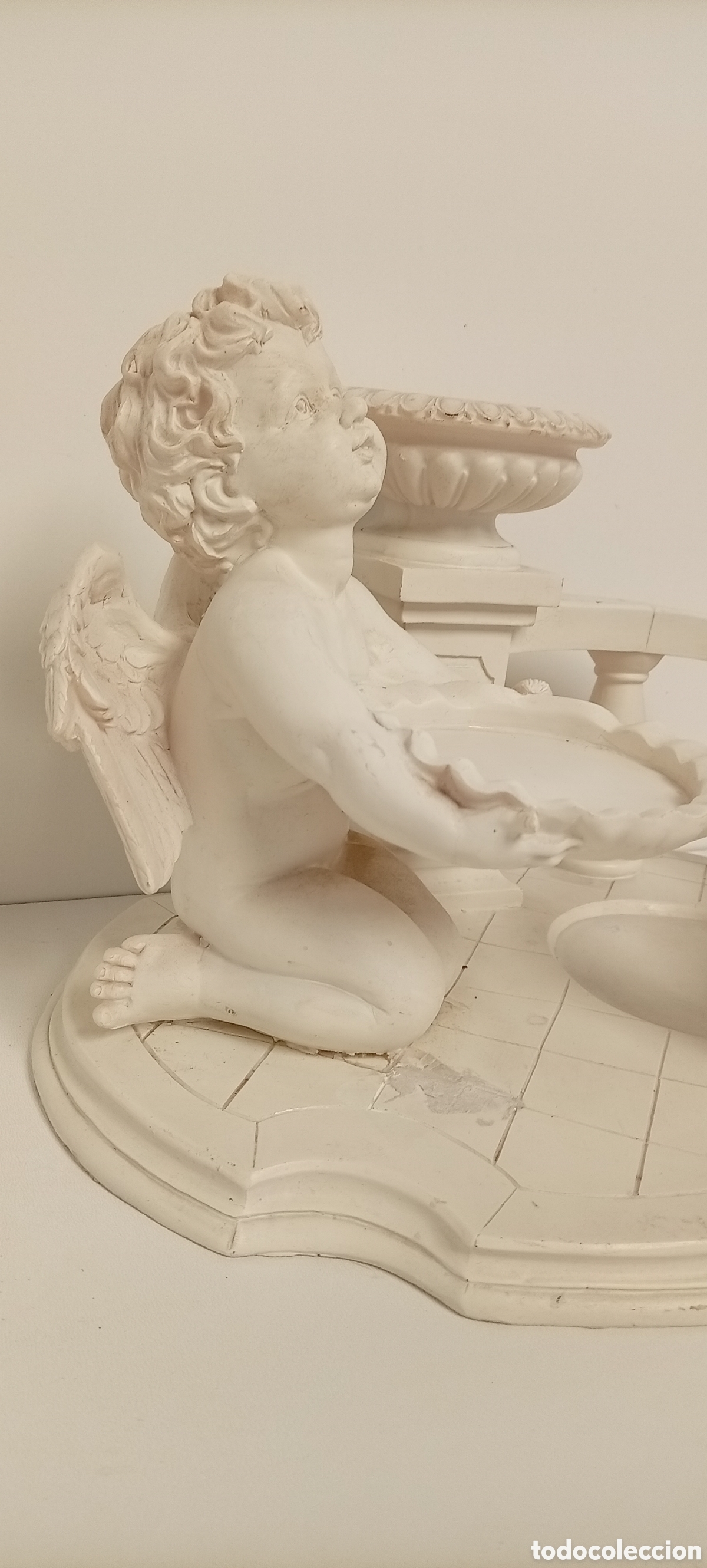 Antig&uuml;edades: .PORTAVELAS CON FIGURA DE ANGEL - Foto 5