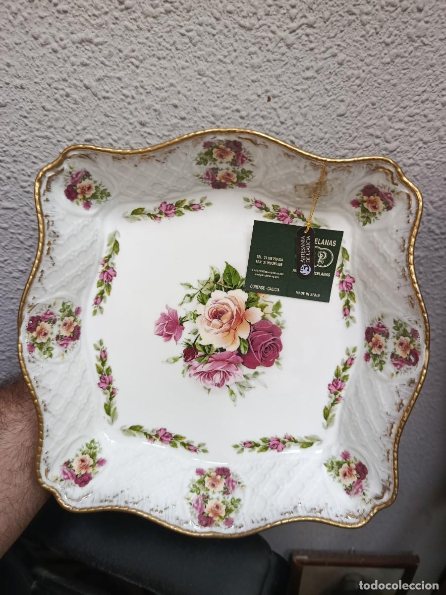 Antig&uuml;edades: Centro de mesa de porcelana VP, pintado a mano.Galicia. Nuevo