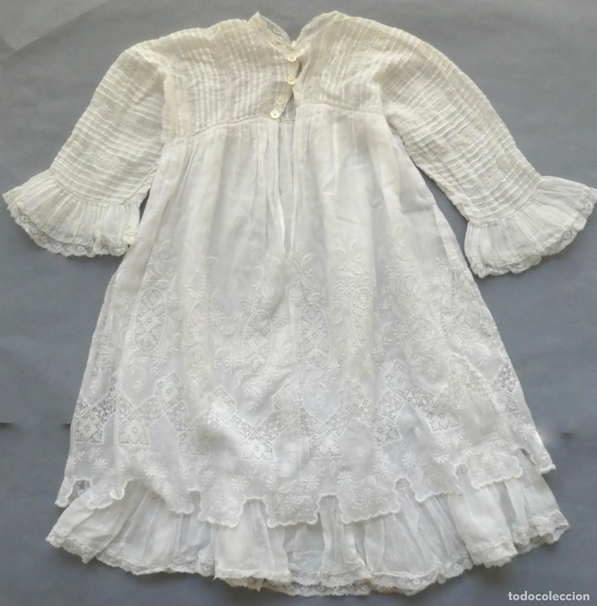 Antig&uuml;edades: ANTIGUO VESTDO CON ENCAJES PARA NI&Ntilde;A - MU&Ntilde;ECA PPIO.S.XX