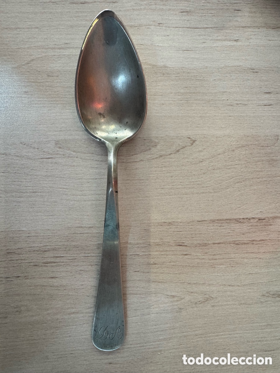Antig&uuml;edades: Cuchara sopera de plata peso 71 gramos