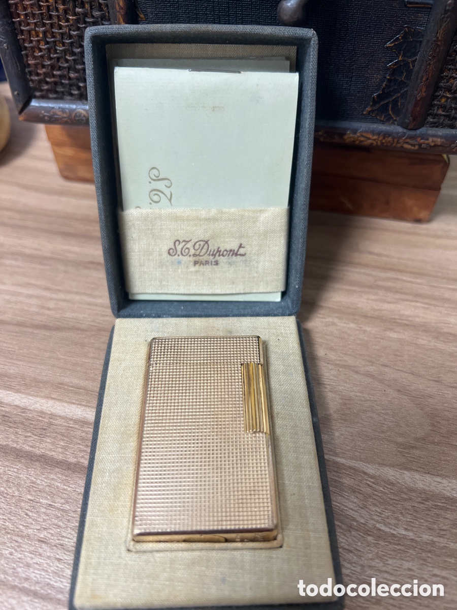 Antig&uuml;edades: S.T. Dupont Ligne 1 chapado en oro 20 micras + caja original