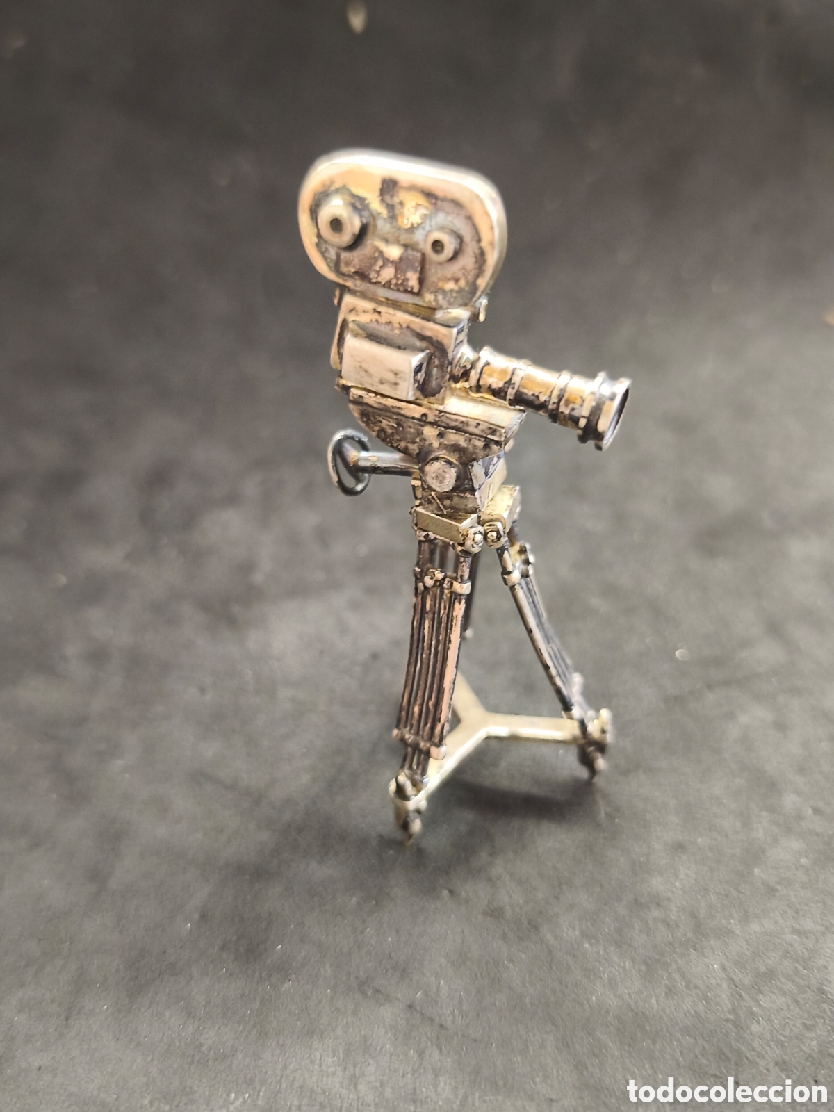 Antig&uuml;edades: Filmadora de plata, miniatura 7cm, 42gr