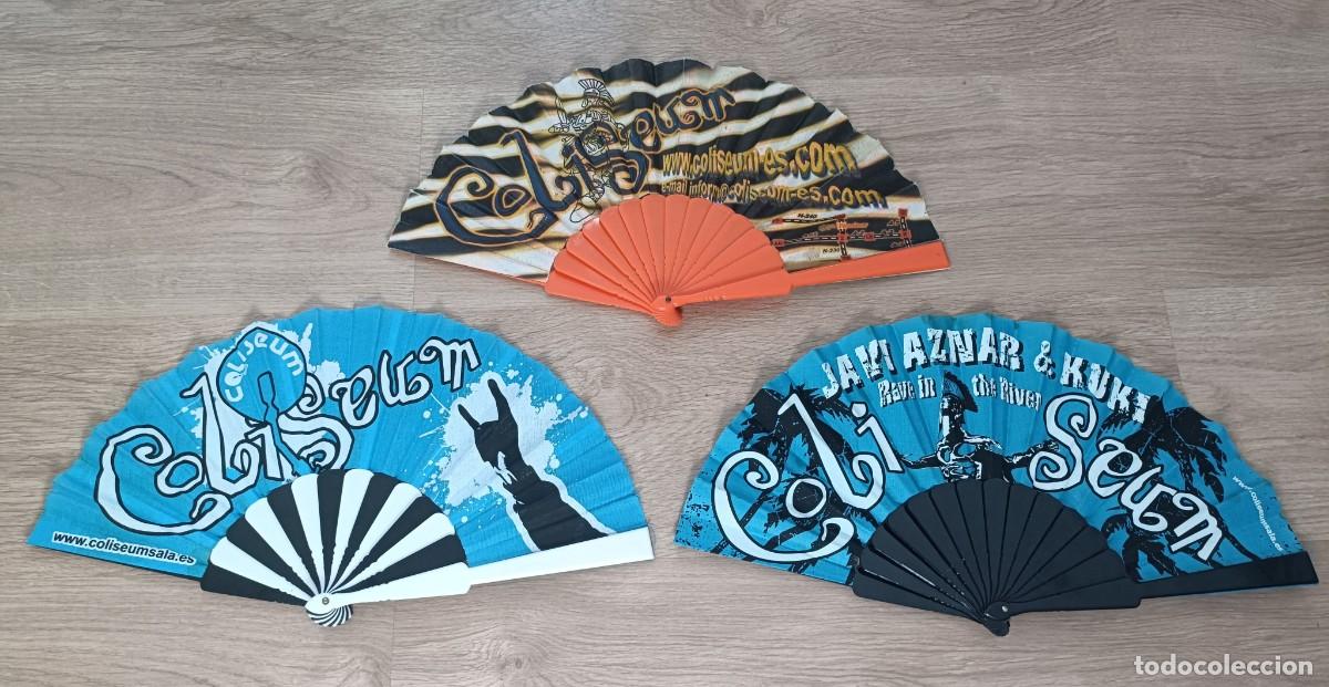 Antig&uuml;edades: Lote x 3 abanicos Discoteca COLISEUM, Almu&ntilde;ecar