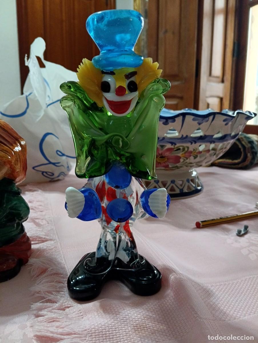 Antig&uuml;edades: Figura de payaso en cristal soplado &ndash; Murano estilo vintage