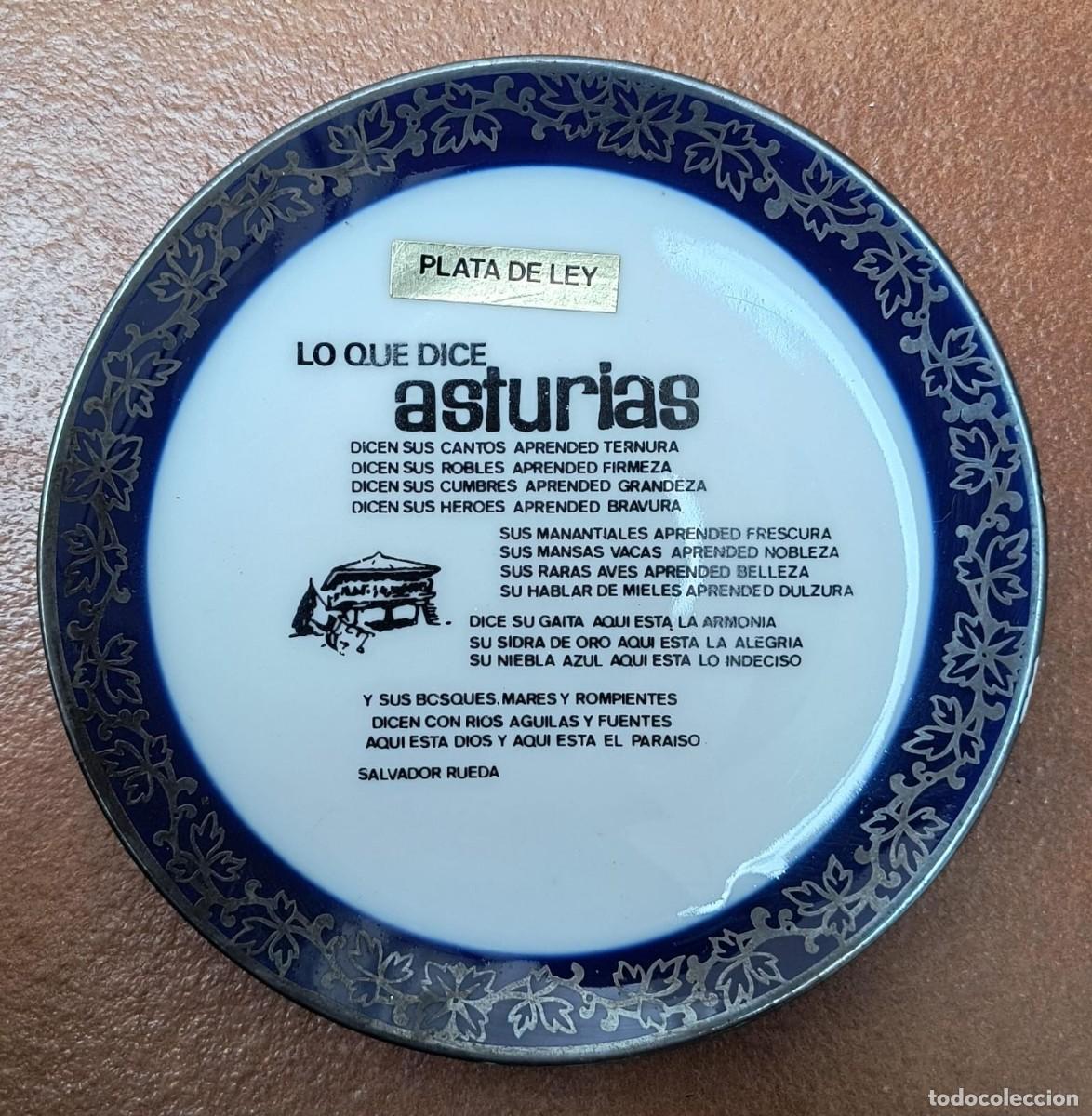 Antig&uuml;edades: PLATO DE ASTURIAS CON PLATA DE LEY