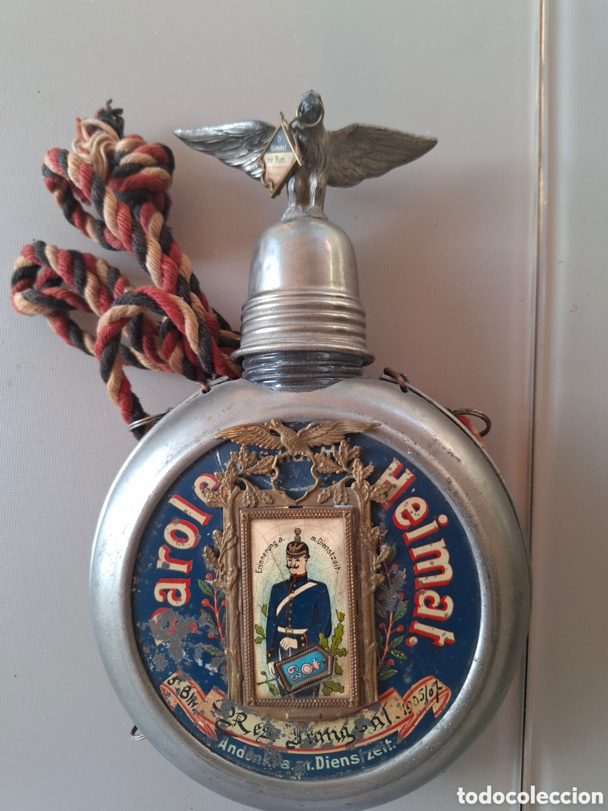 Antig&uuml;edades: Cantimplora militar alemana recuerdo 1905