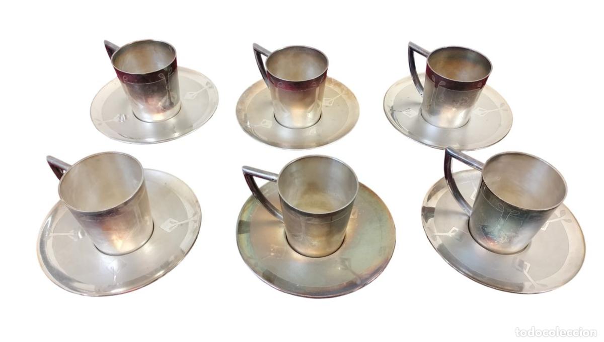Antig&uuml;edades: JUEGO DE CAF&Eacute; DE ESTILO ART D&Eacute;CO. PLATA DE MENESES. METAL PLATEADO. ESPA&Ntilde;A. PRIMERA MITAD SIGLO XX.