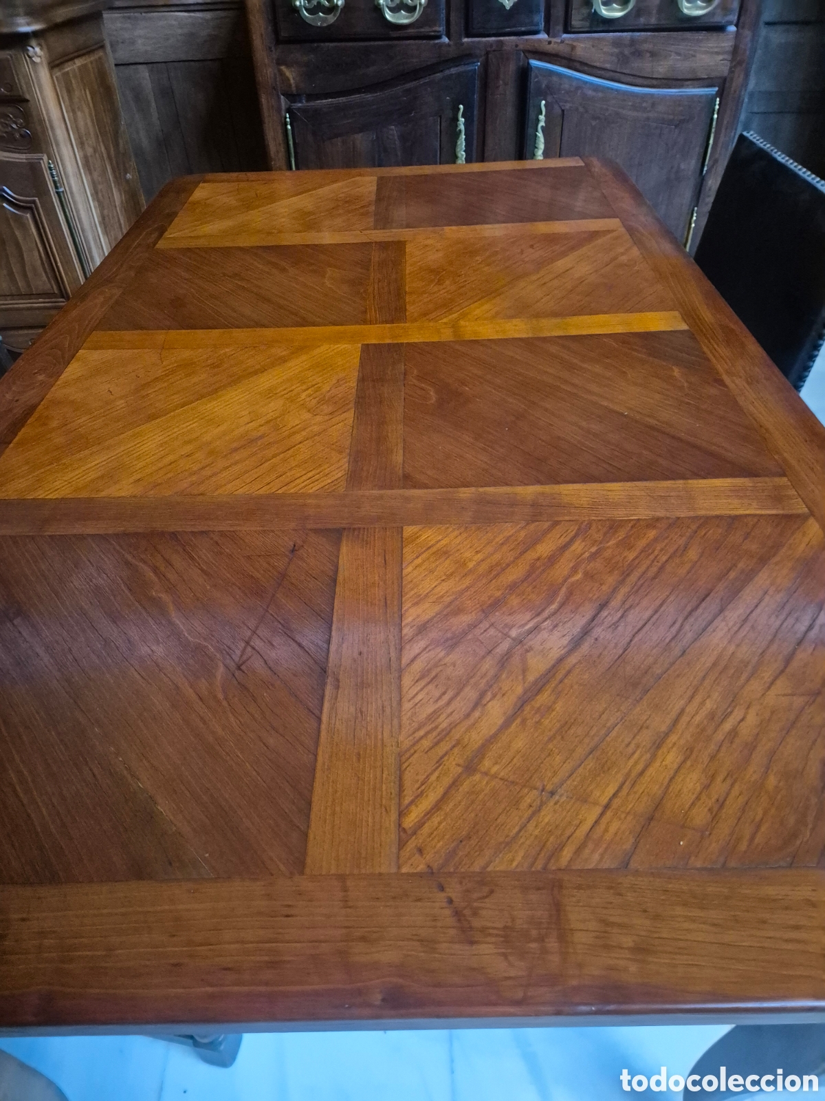Antig&uuml;edades: Mesa estilo Luis 15 de casta&ntilde;o macizo - Foto 3