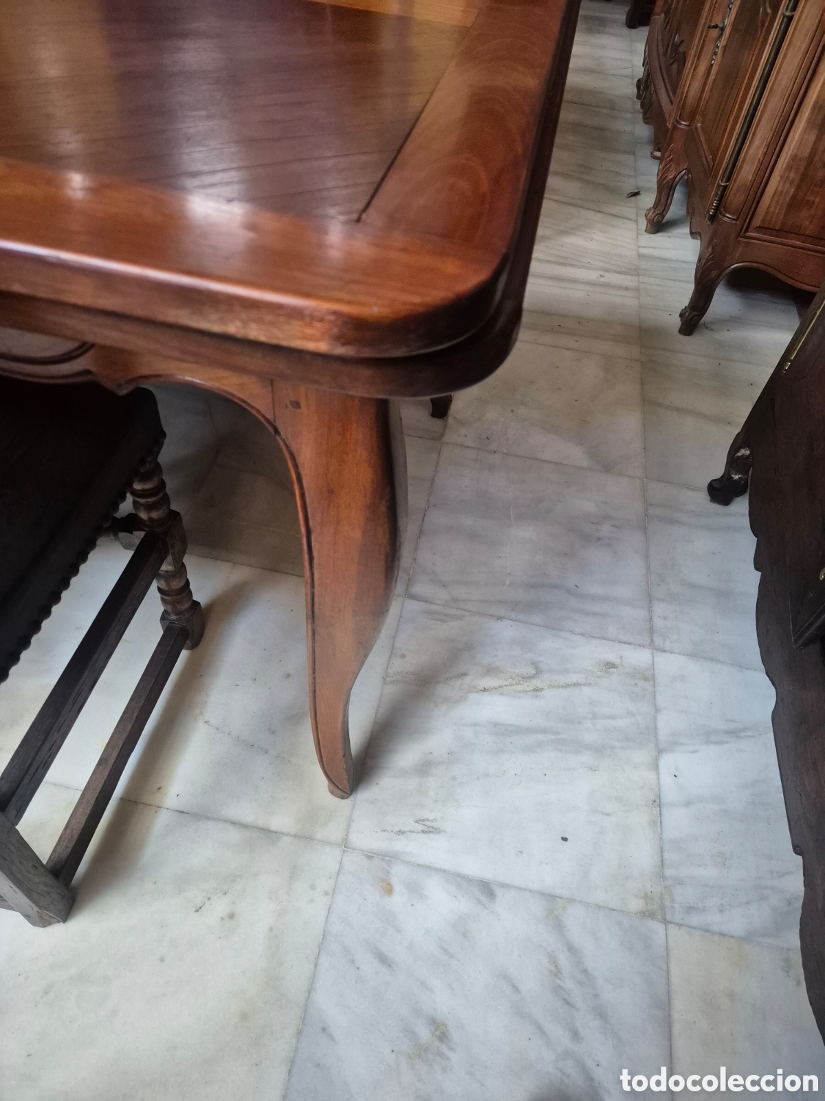 Antig&uuml;edades: Mesa estilo Luis 15 de casta&ntilde;o macizo - Foto 9