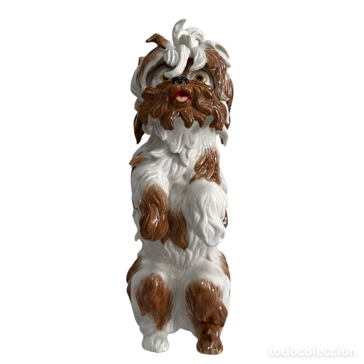 Antig&uuml;edades: ALGORA. Figura perro Gos D&rsquo;Atura Catal&aacute; de porcelana Algora de gran tama&ntilde;o