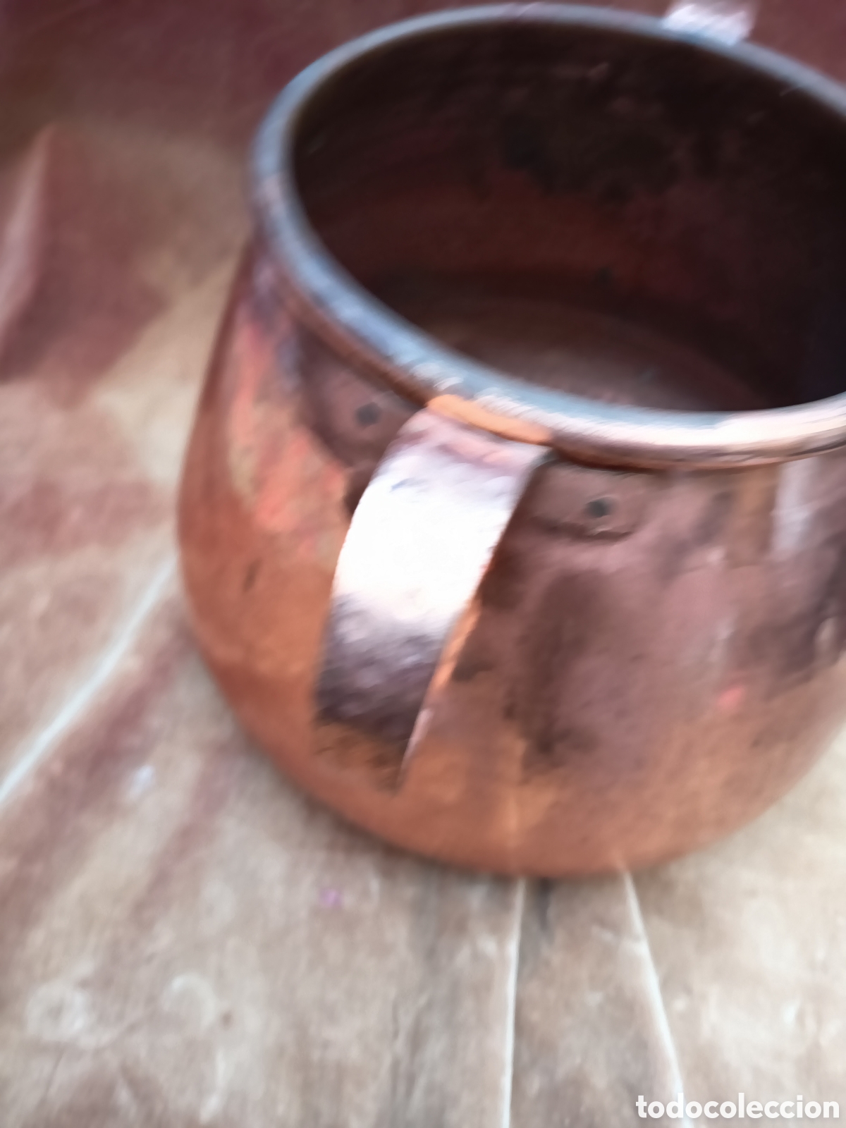 Antig&uuml;edades: Olla de cobre con asas labradas - Foto 5