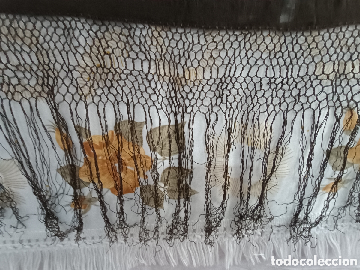 Antig&uuml;edades: Mant&oacute;n de manila isabelino ala de mosca - Foto 11