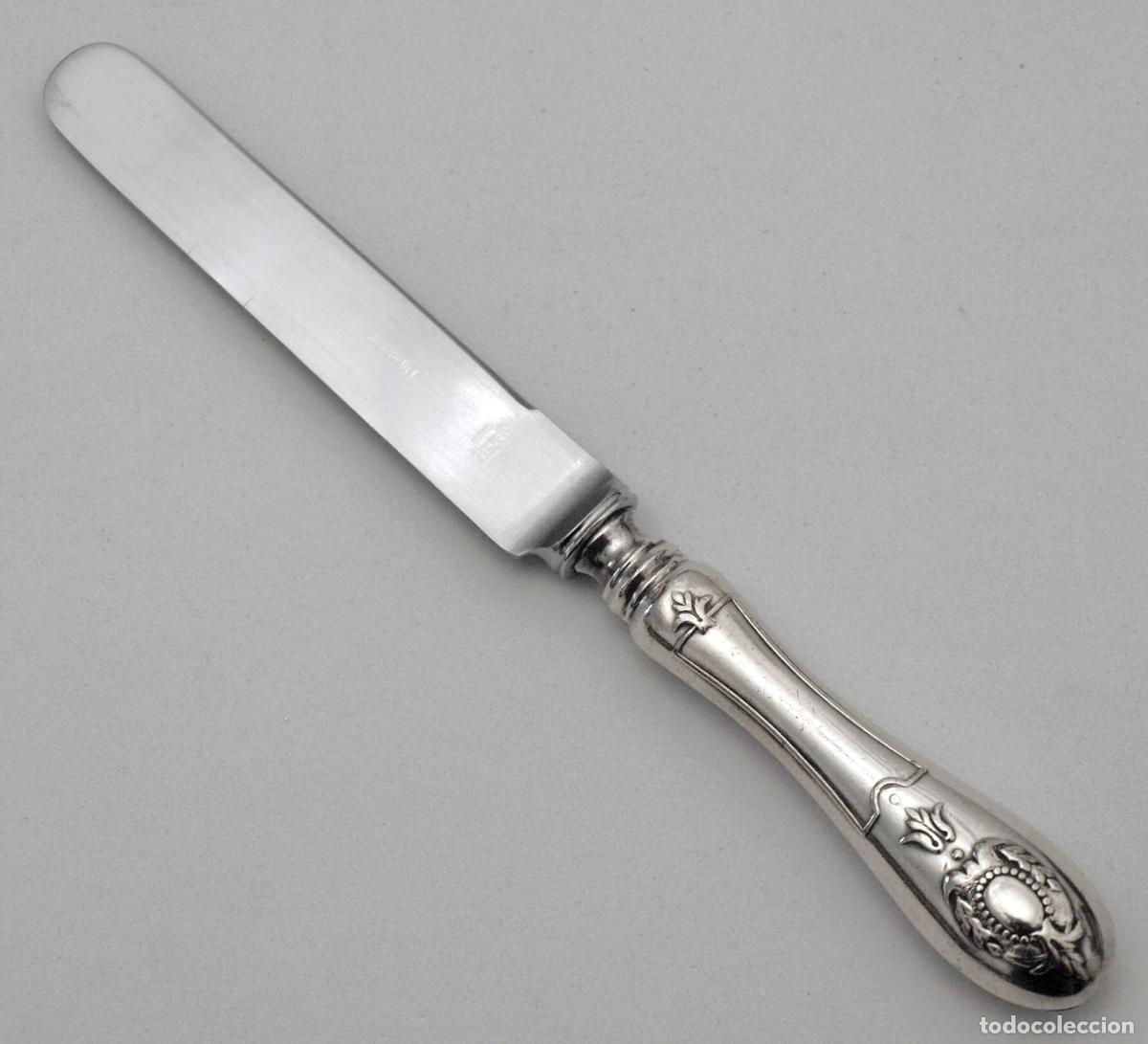 Antig&uuml;edades: CUBIERTO, TENEDOR DE POSTRE O MERIENDA MANGO BA&Ntilde;ADO EN PLATA. 17,5 CM LARGO. VER FOTOS Y DESCRIPCION