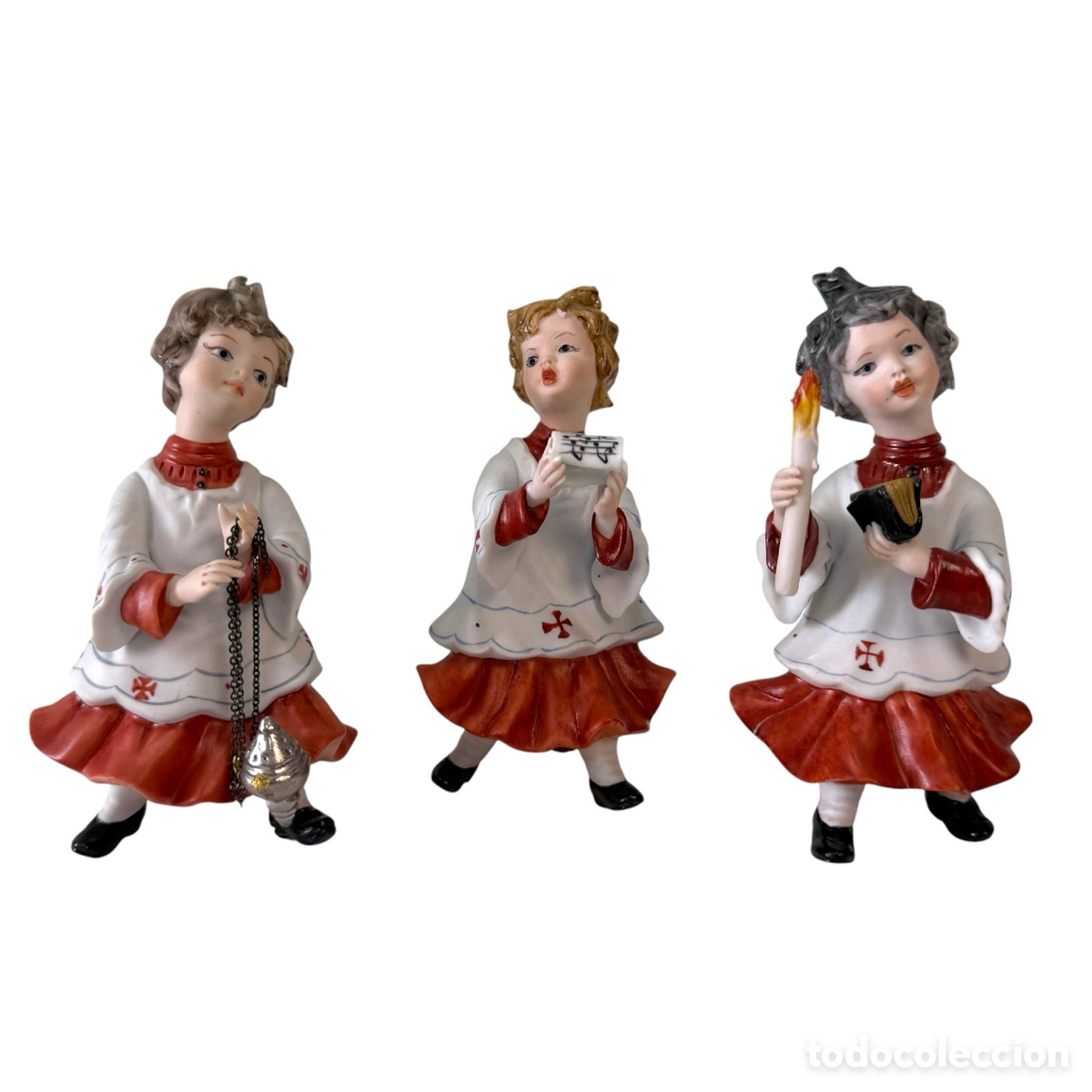 Antig&uuml;edades: CAPODIMONTE. Conjunto de monaguillos de porcelana Italiana Capodimonte vintage