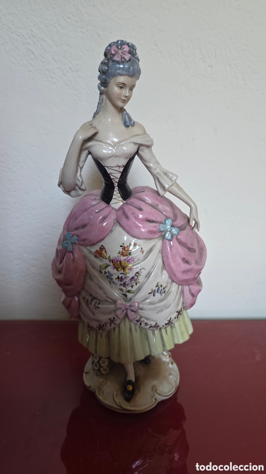 Antig&uuml;edades: Figura dama epoca porcelana salvador mallol