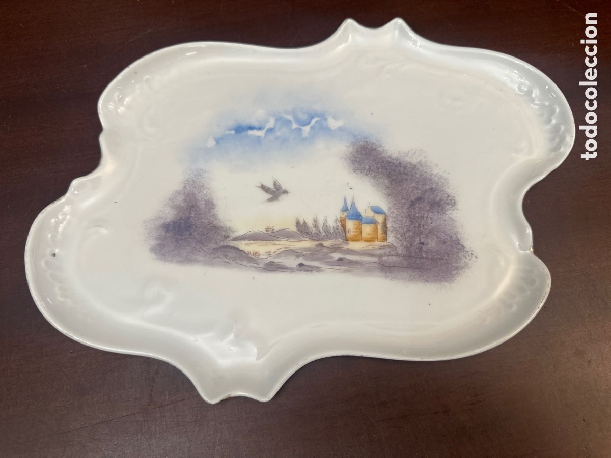 Antig&uuml;edades: PRECIOSA BANDEJA ESTOLO ART NOVEAU DE PORCELANA DE LIMOGES