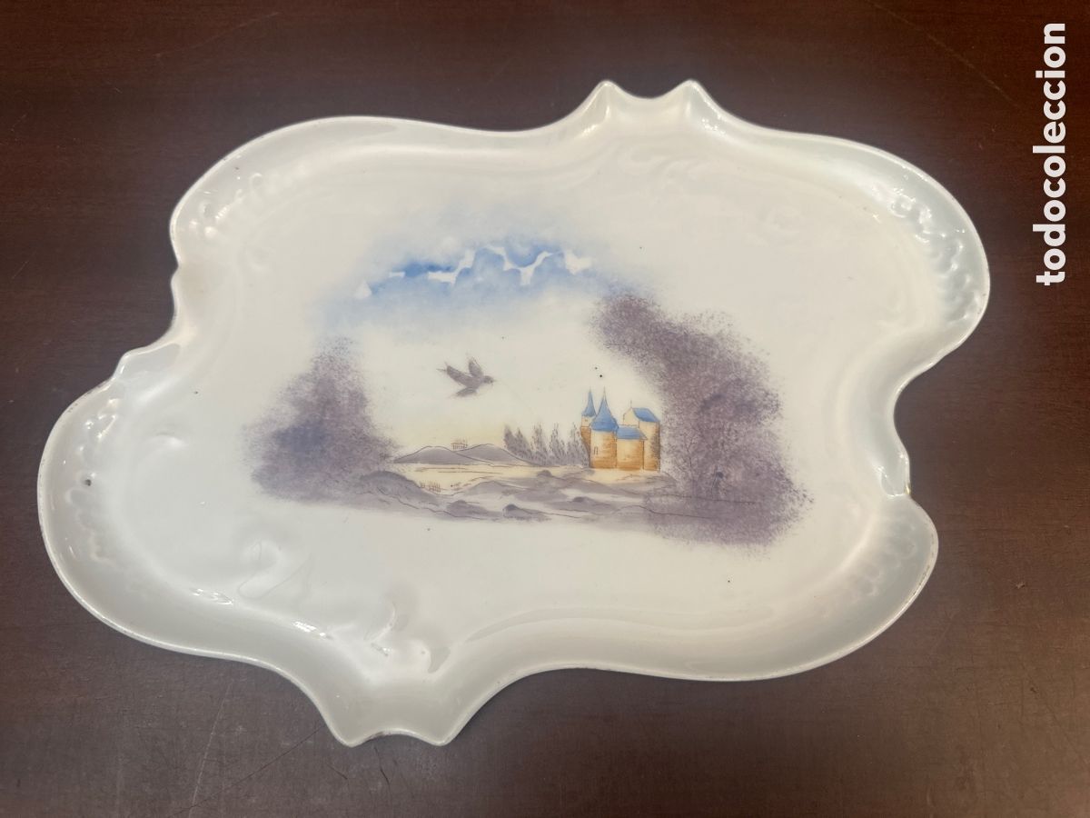 Antig&uuml;edades: PRECIOSA BANDEJA ESTOLO ART NOVEAU DE PORCELANA DE LIMOGES