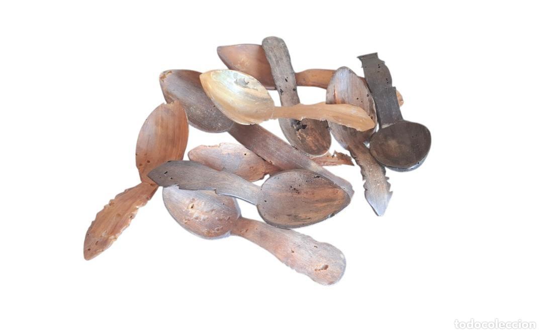 Antig&uuml;edades: (ANT-260507)LOTE DE 10 CUCHARAS DE ASTA Y MADERA - ARTE PASTORIL