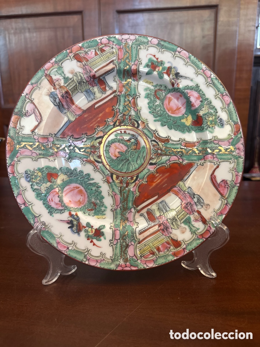 Antig&uuml;edades: PRECIOSO PKATO DE PORCELANA CHINA DE MACAO. PINTADO A MANO. CIRCA 1950