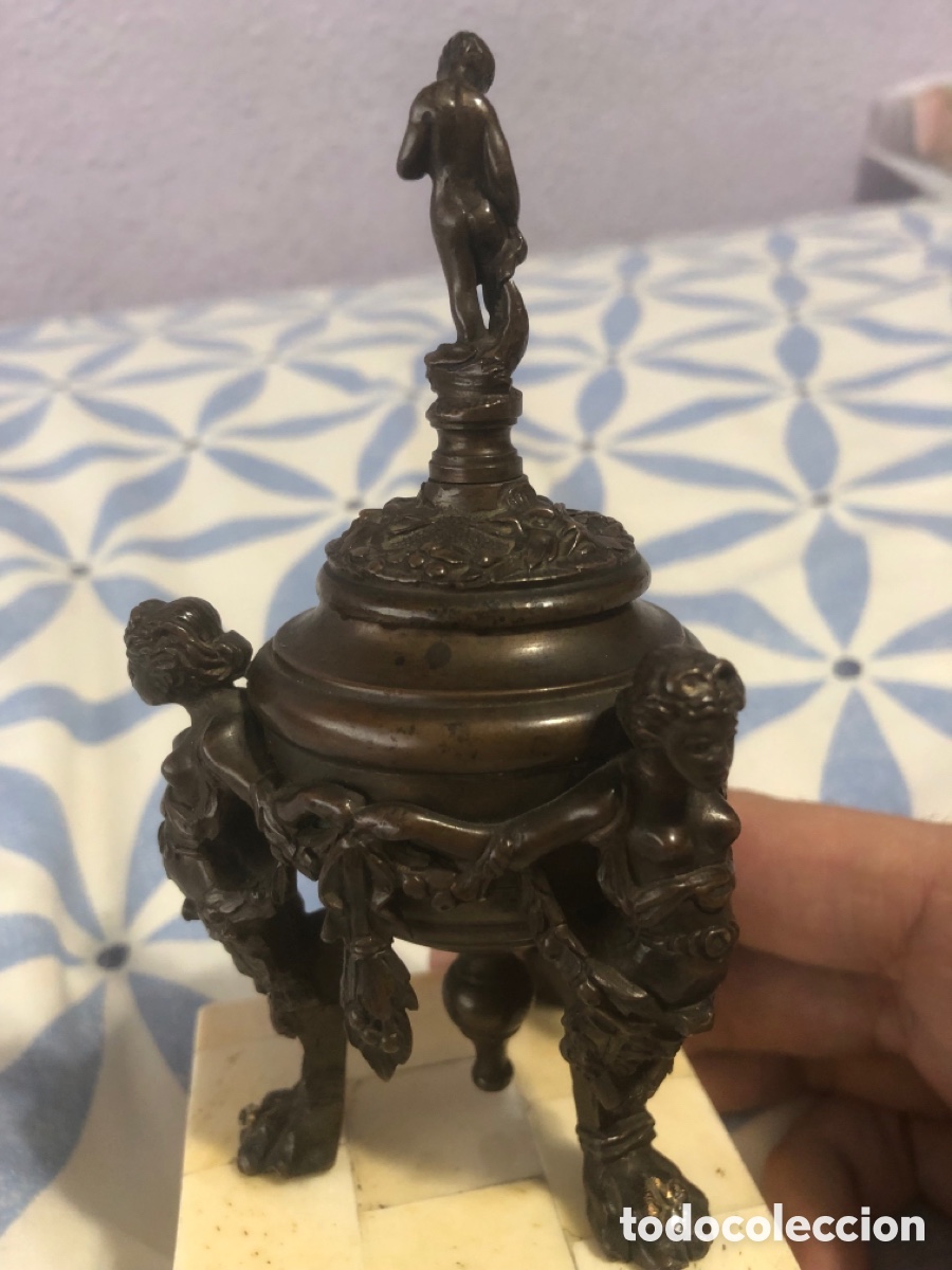 Antig&uuml;edades: Mini jarr&oacute;n en bronce - Foto 5