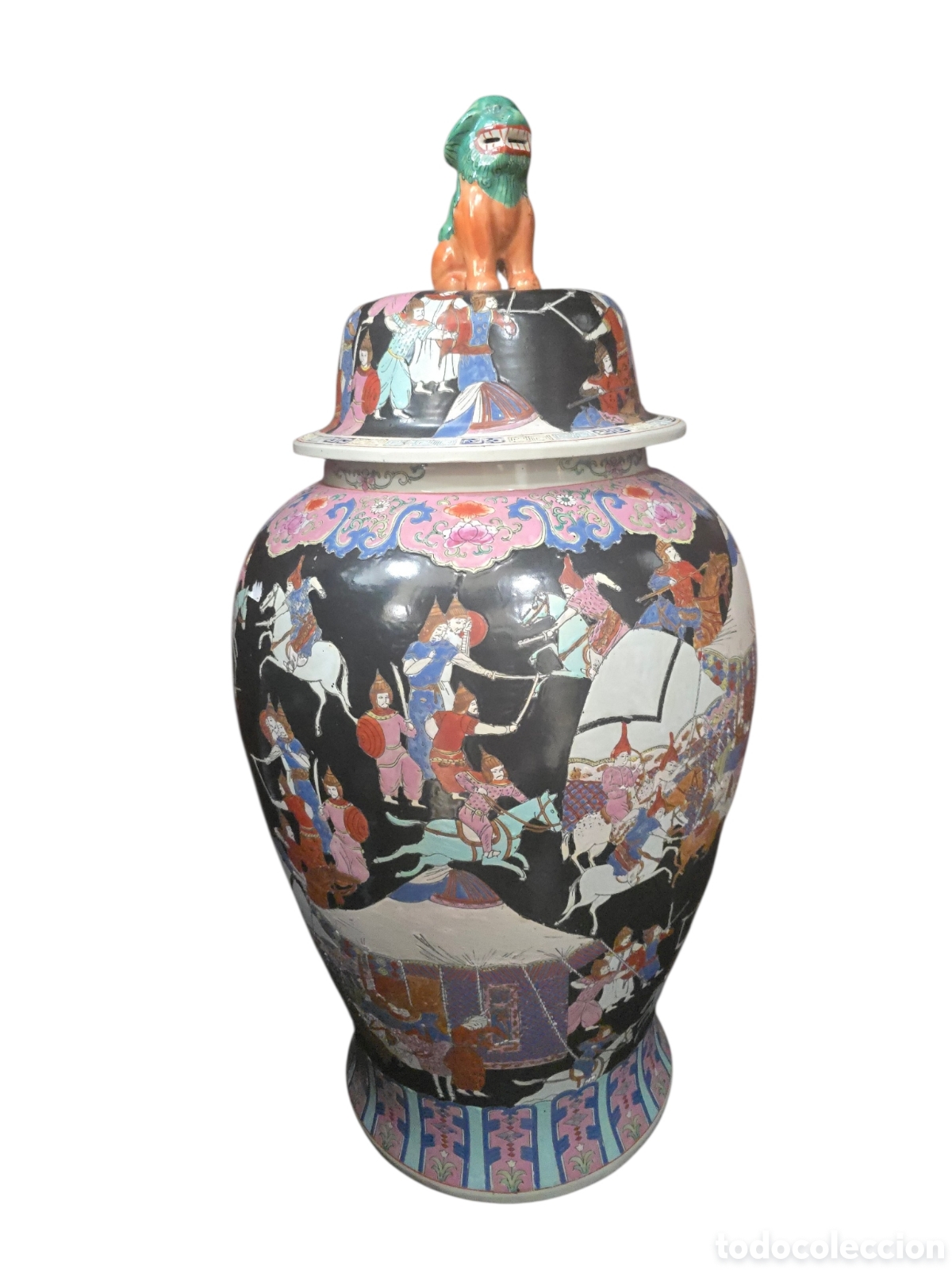 Antig&uuml;edades: Gran jarr&oacute;n de tapa chino, probablemente de la dinast&iacute;a Qing