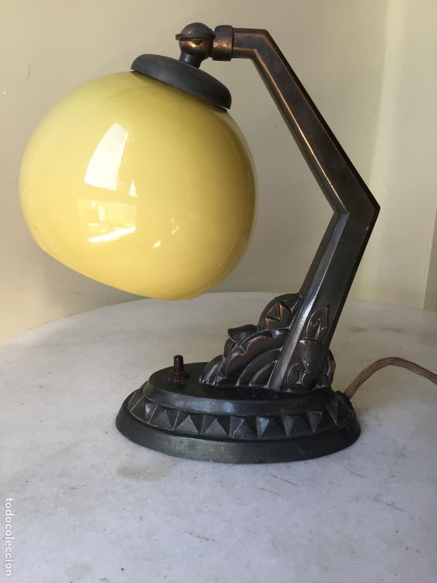 Antig&uuml;edades: ANTIGUA LAMPARA ART DECO , DE SOBREMESA , ORIGINAL 1924 , FUNCIONA