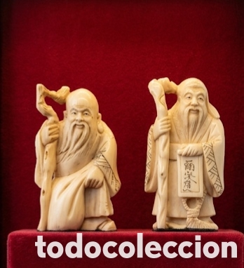 Antig&uuml;edades: Pareja de antiguos NETSUKES