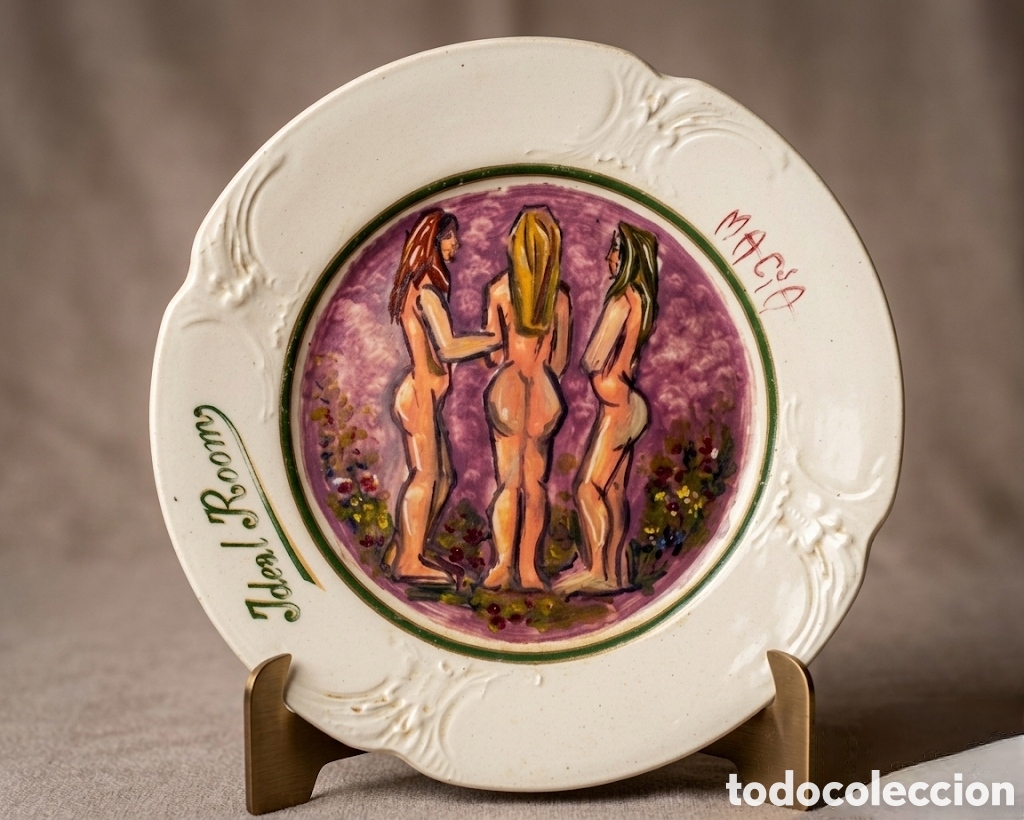 Antig&uuml;edades: Magn&iacute;fico plato pintado IDEAL ROOM