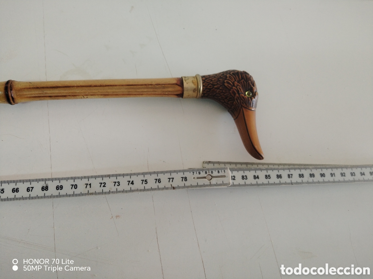 Antig&uuml;edades: Bast&oacute;n antiguo con cabeza de pato - Foto 1
