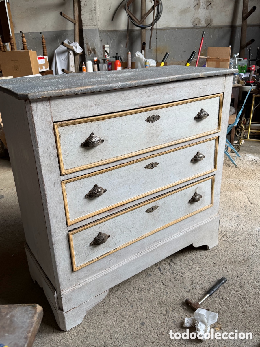 Antig&uuml;edades: C&oacute;moda antigua patinada - Foto 15