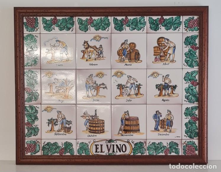 Antig&uuml;edades: Cuadro azulejos homenaje al vino - Foto 1