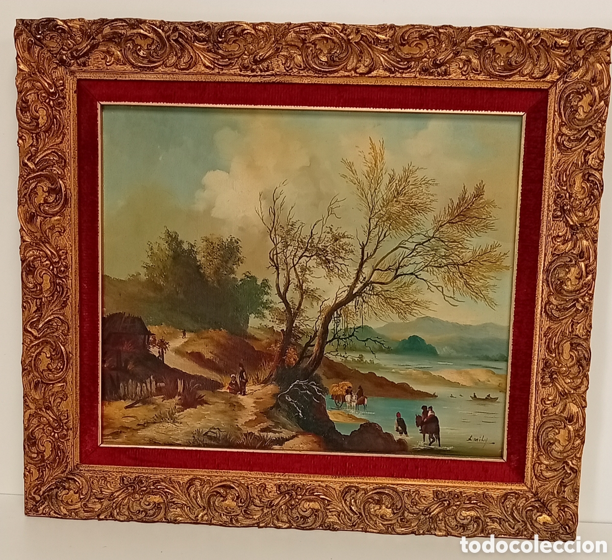 Antig&uuml;edades: CUADRO CLASICO DE PAISAJE PINTURA EMILY SALINGER