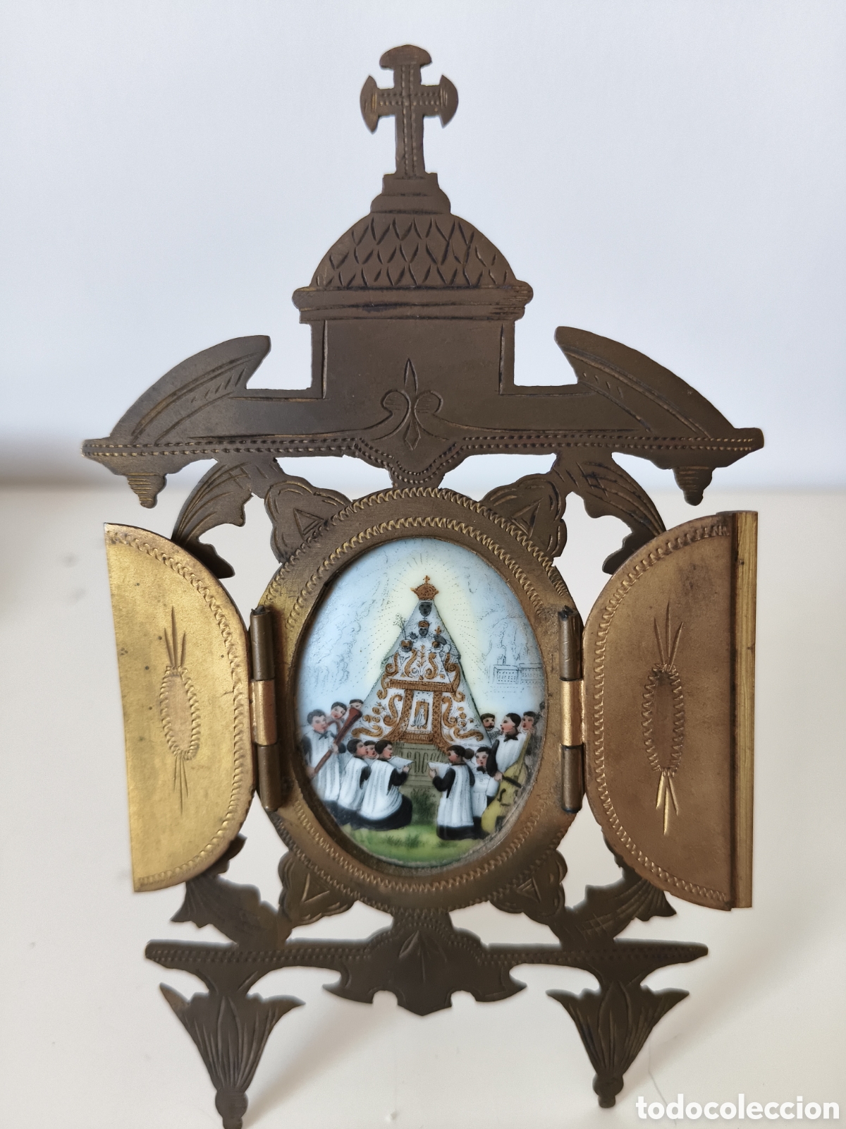 Antig&uuml;edades: Antigua imagen esmaltada de la Virgen de Monserrat