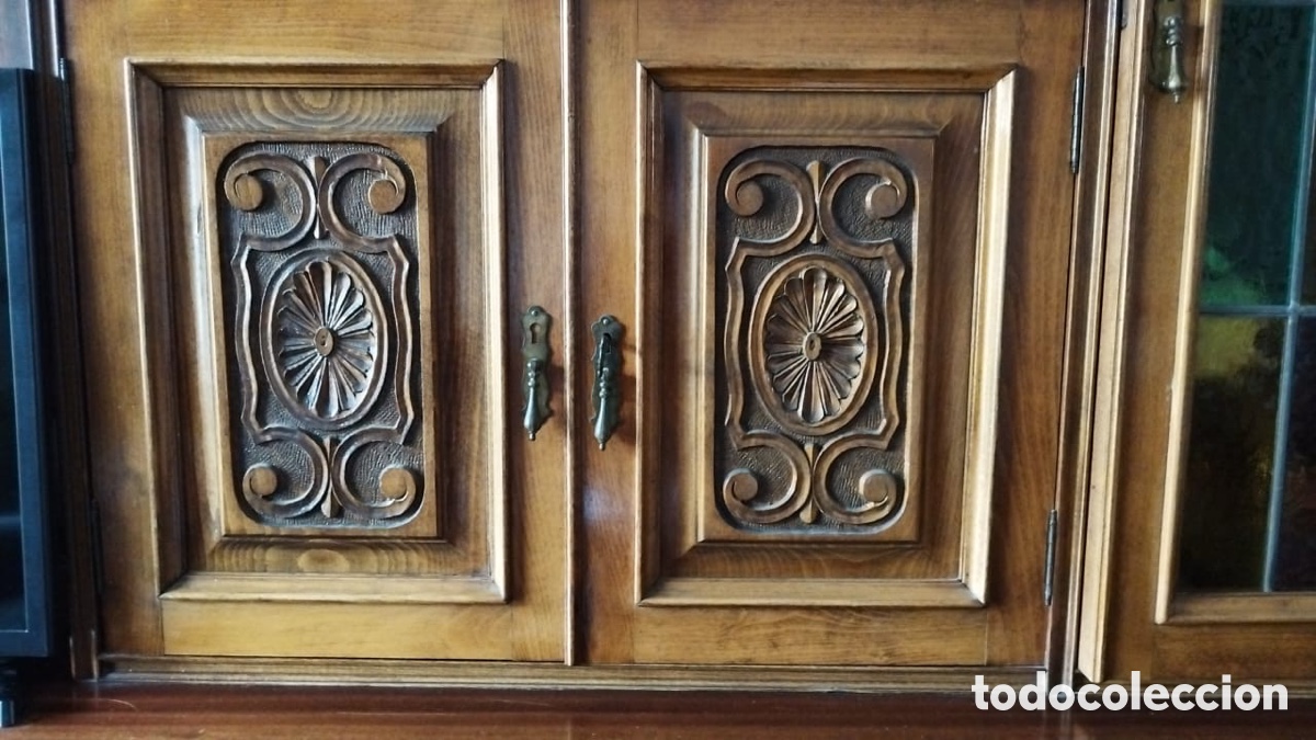 Antig&uuml;edades: Mueble madera maciza y vitral - Foto 3