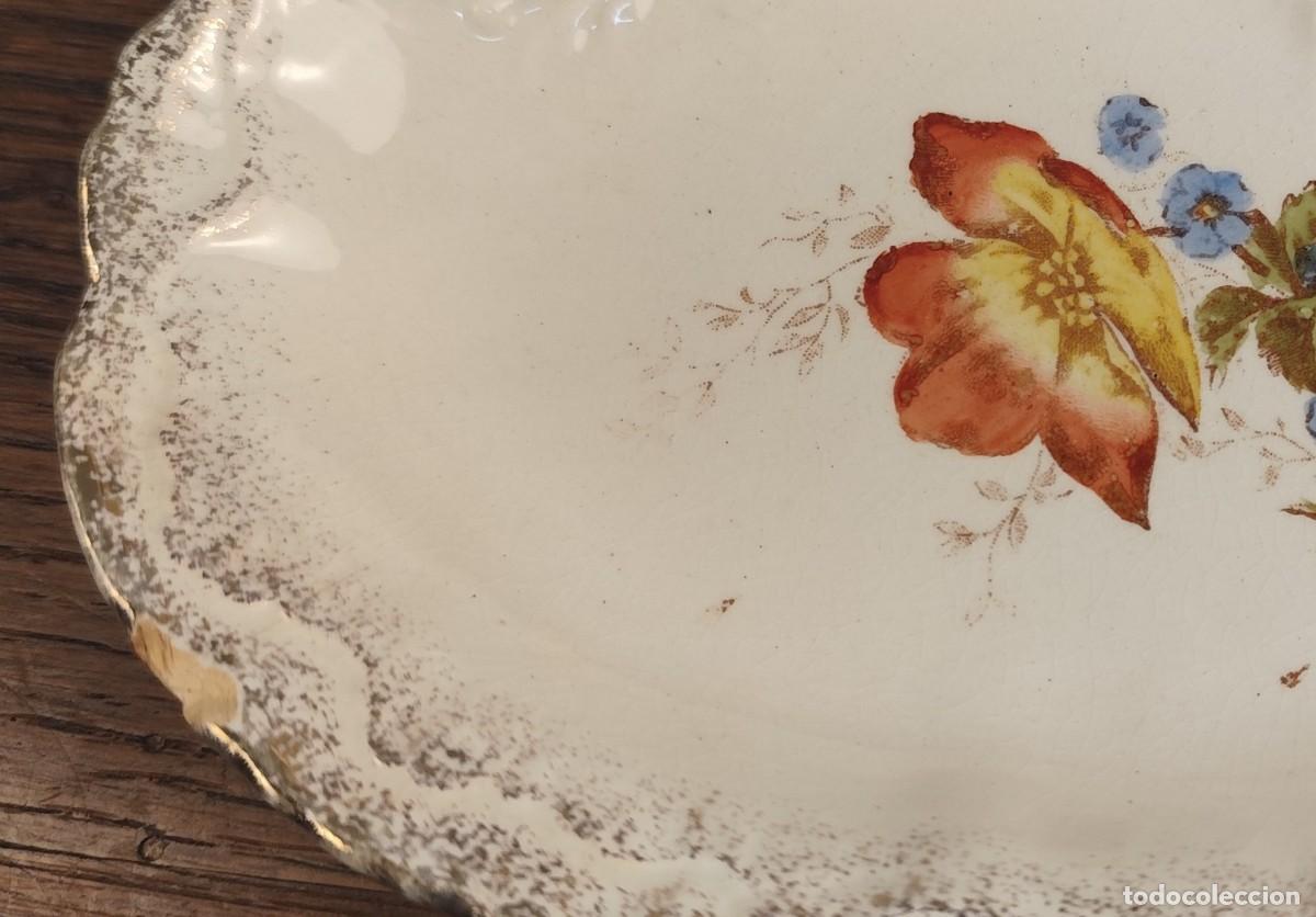 Antig&uuml;edades: Bandeja de loza blanca con tres compartimentos - Foto 8