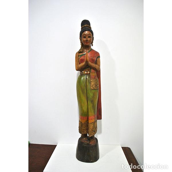 Antig&uuml;edades: Figura escultura oriental tallada
