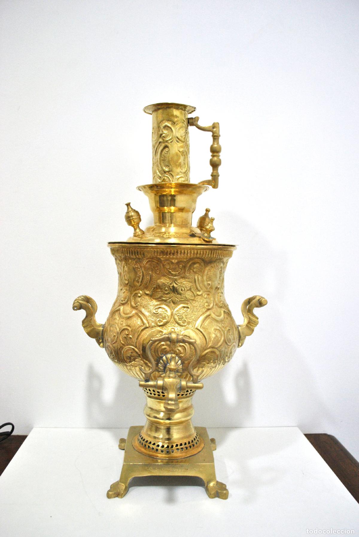 Antig&uuml;edades: Samovar antiguo bronce repujado - Foto 2