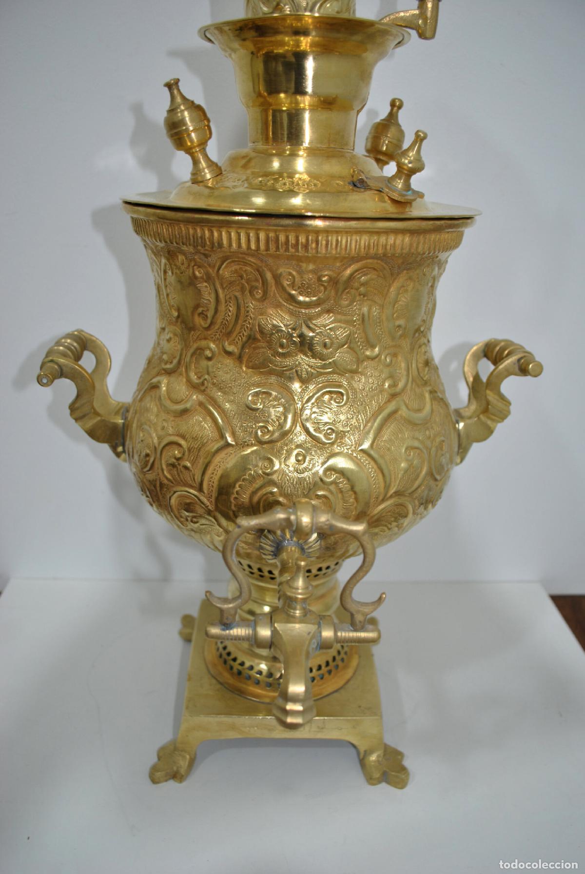 Antig&uuml;edades: Samovar antiguo bronce repujado - Foto 4