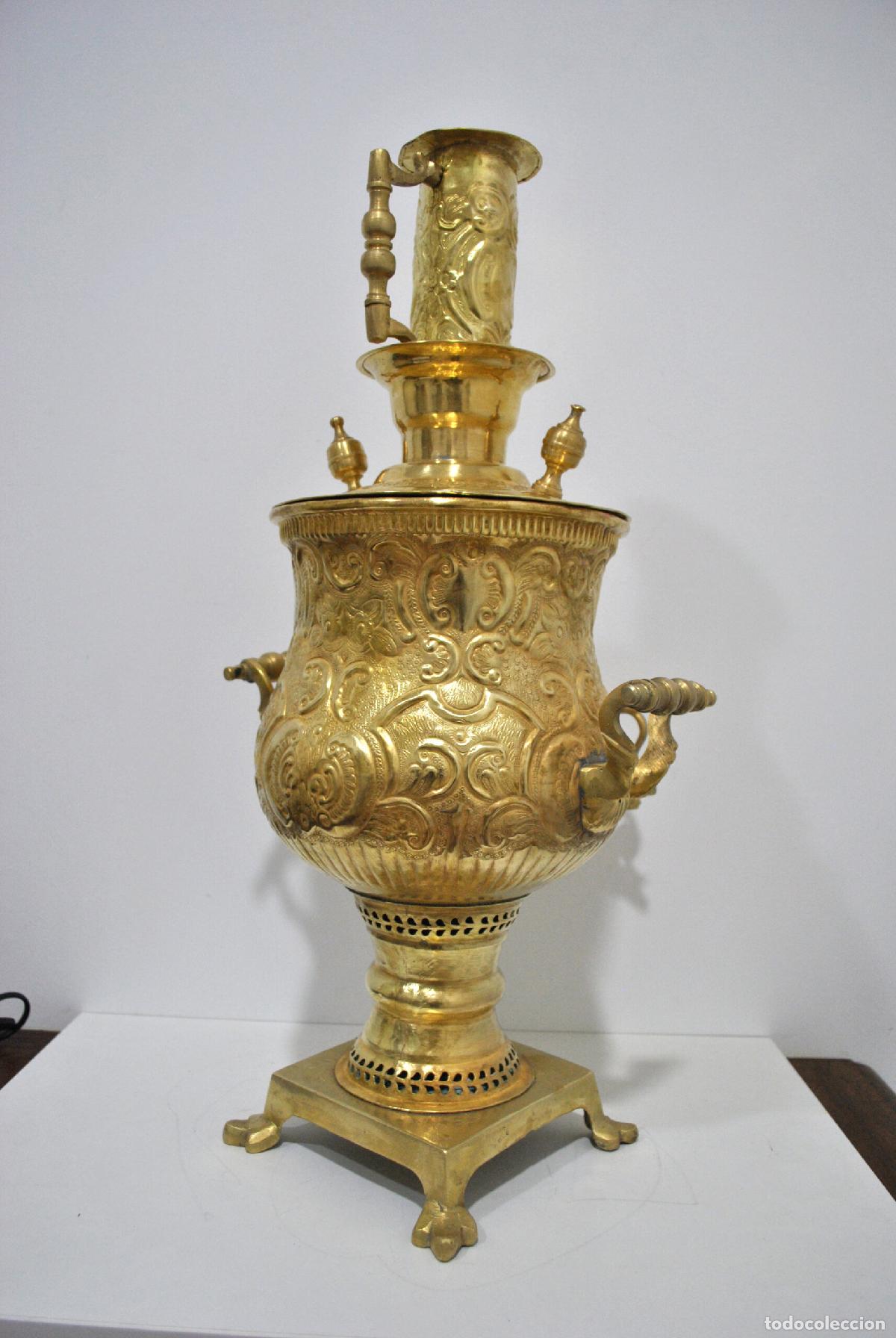 Antig&uuml;edades: Samovar antiguo bronce repujado - Foto 8