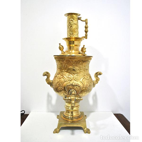 Antig&uuml;edades: Samovar antiguo bronce repujado - Foto 1
