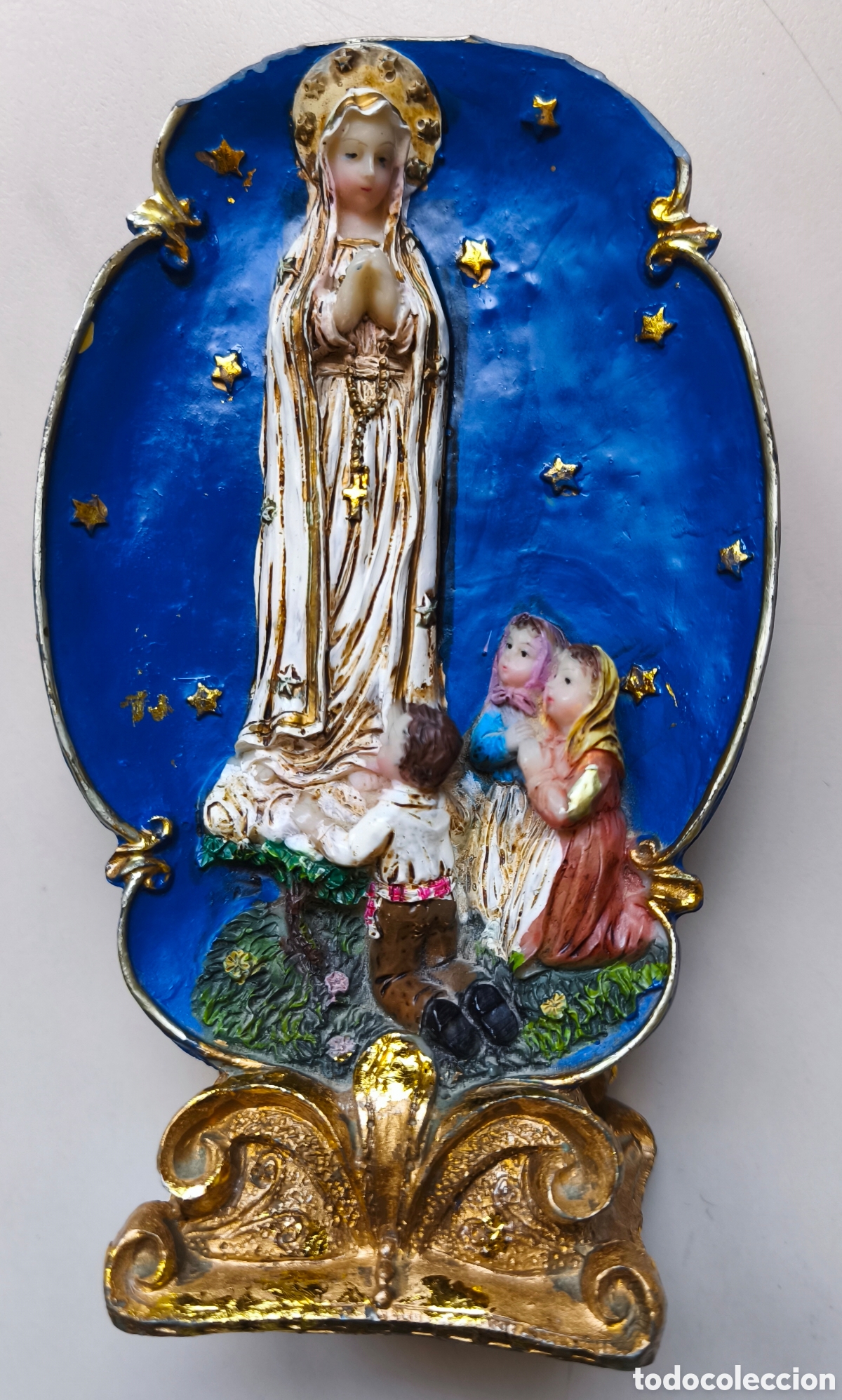 Antig&uuml;edades: FIGURA VINTAGE IMAGEN DE LA VIRGEN DE FATIMA