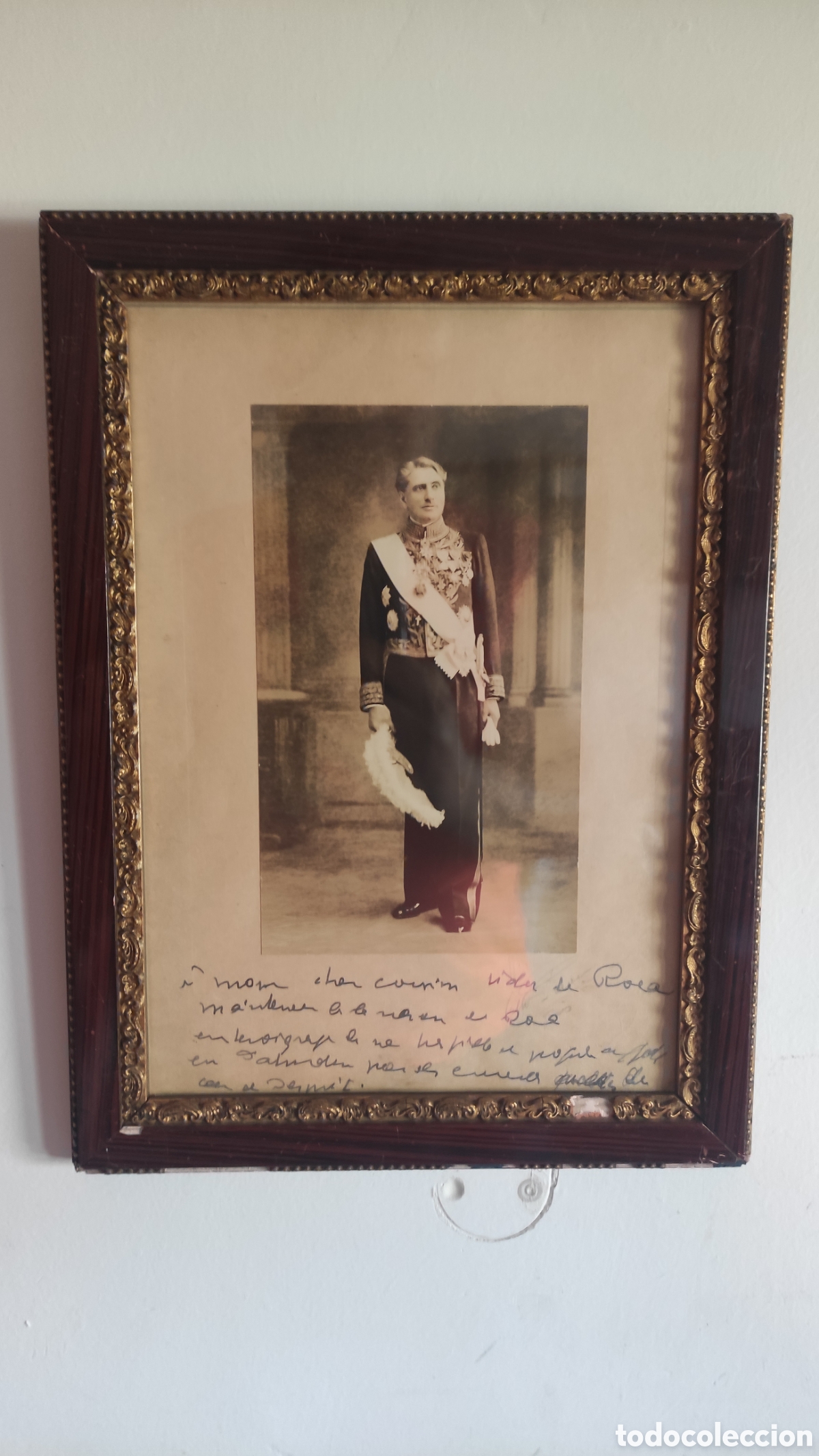 Antig&uuml;edades: Fotograf&iacute;a original y firmada de fran&ccedil;ois Joseph Marie,gobernador colonias de la Francia de ultramar