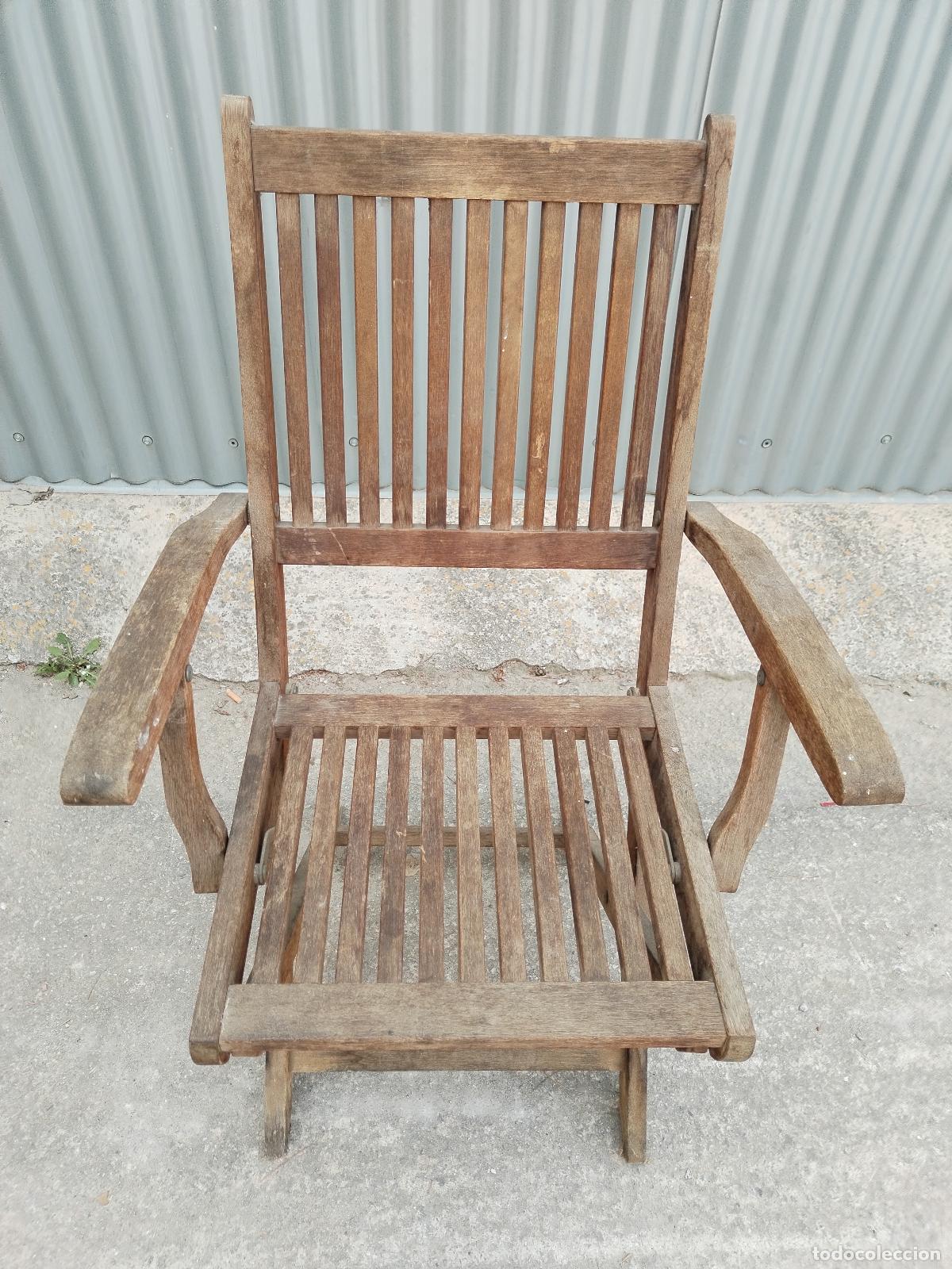Antig&uuml;edades: silla sillon plegable vintage - Foto 4