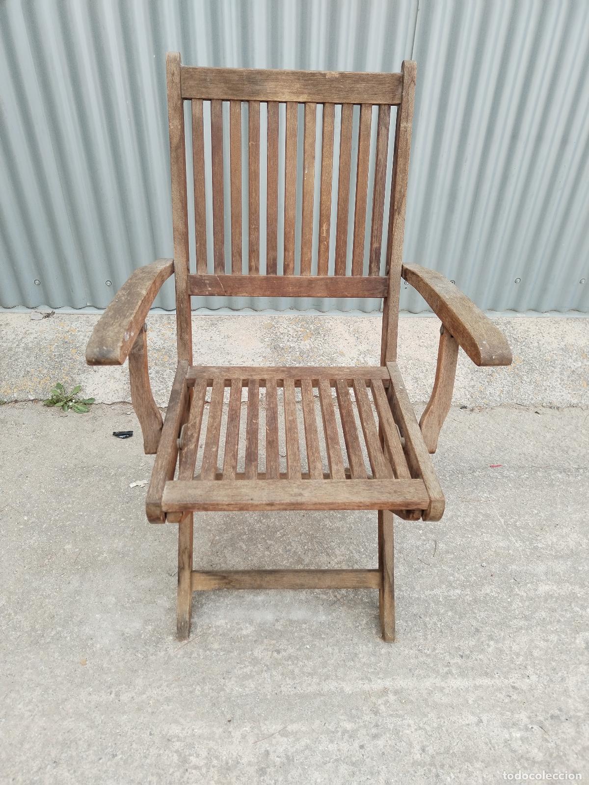 Antig&uuml;edades: silla sillon plegable vintage - Foto 5