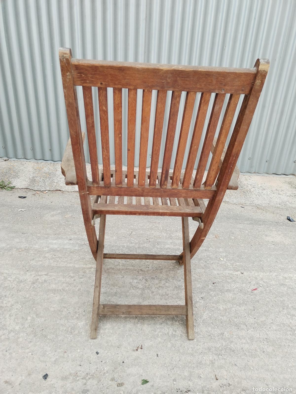 Antig&uuml;edades: silla sillon plegable vintage - Foto 6