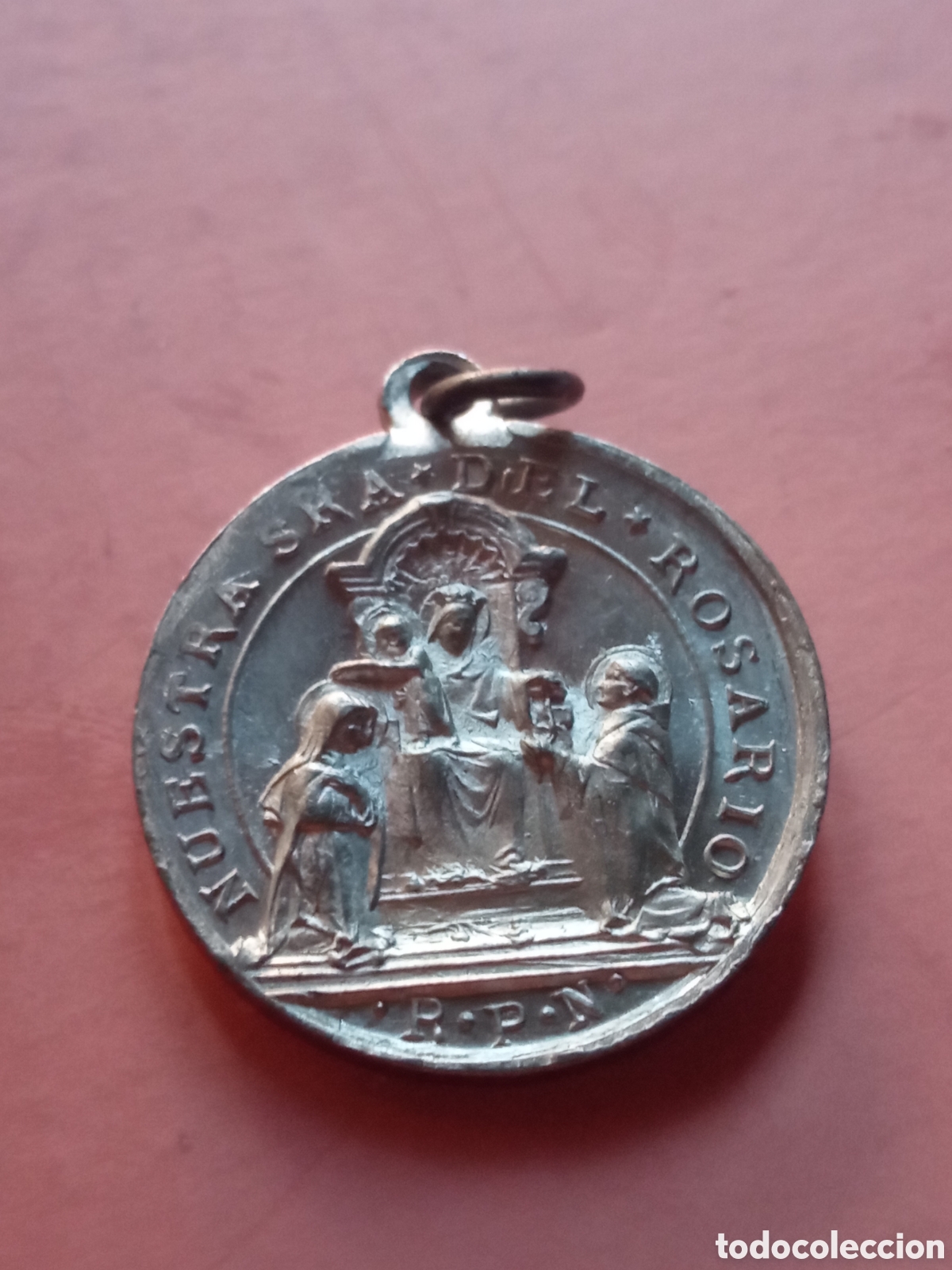 Antig&uuml;edades: Ant. medalla a Doble cara, Nuestra Se&ntilde;ora del Rosario y Guardia de Honor de Maria, 28 mm de di&aacute;metro