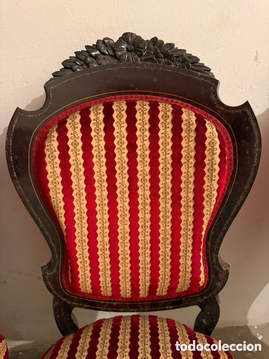Antig&uuml;edades: Conjunto sof&aacute; y 5 sillas estilo Isabelino - Foto 2