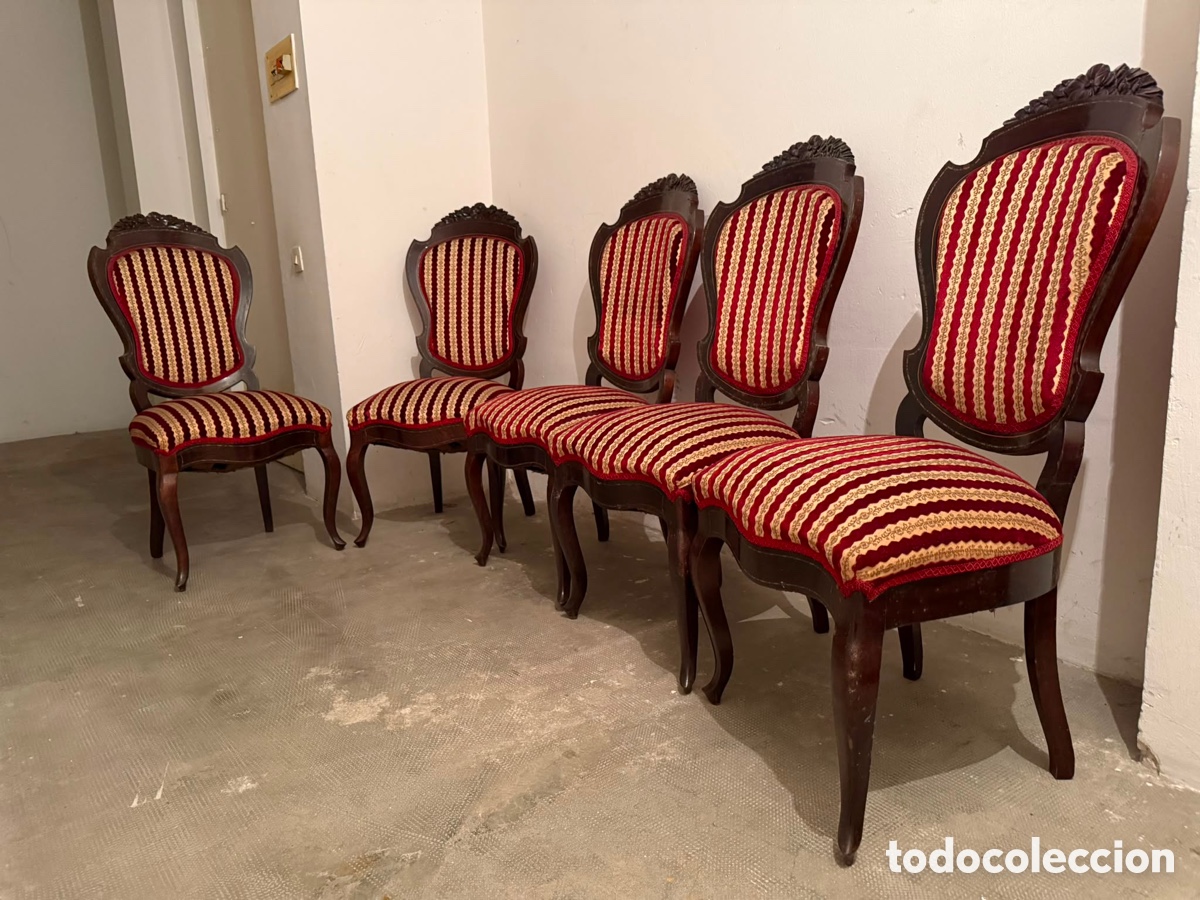 Antig&uuml;edades: Conjunto sof&aacute; y 5 sillas estilo Isabelino - Foto 4