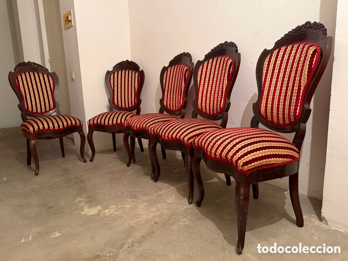 Antig&uuml;edades: Conjunto sof&aacute; y 5 sillas estilo Isabelino - Foto 9